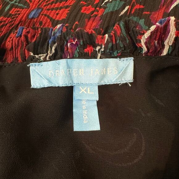 Draper James Kacey Dress Smocked Waist Faux Wrap Ruffle Flutter Floral Midi - Picture 11 of 13